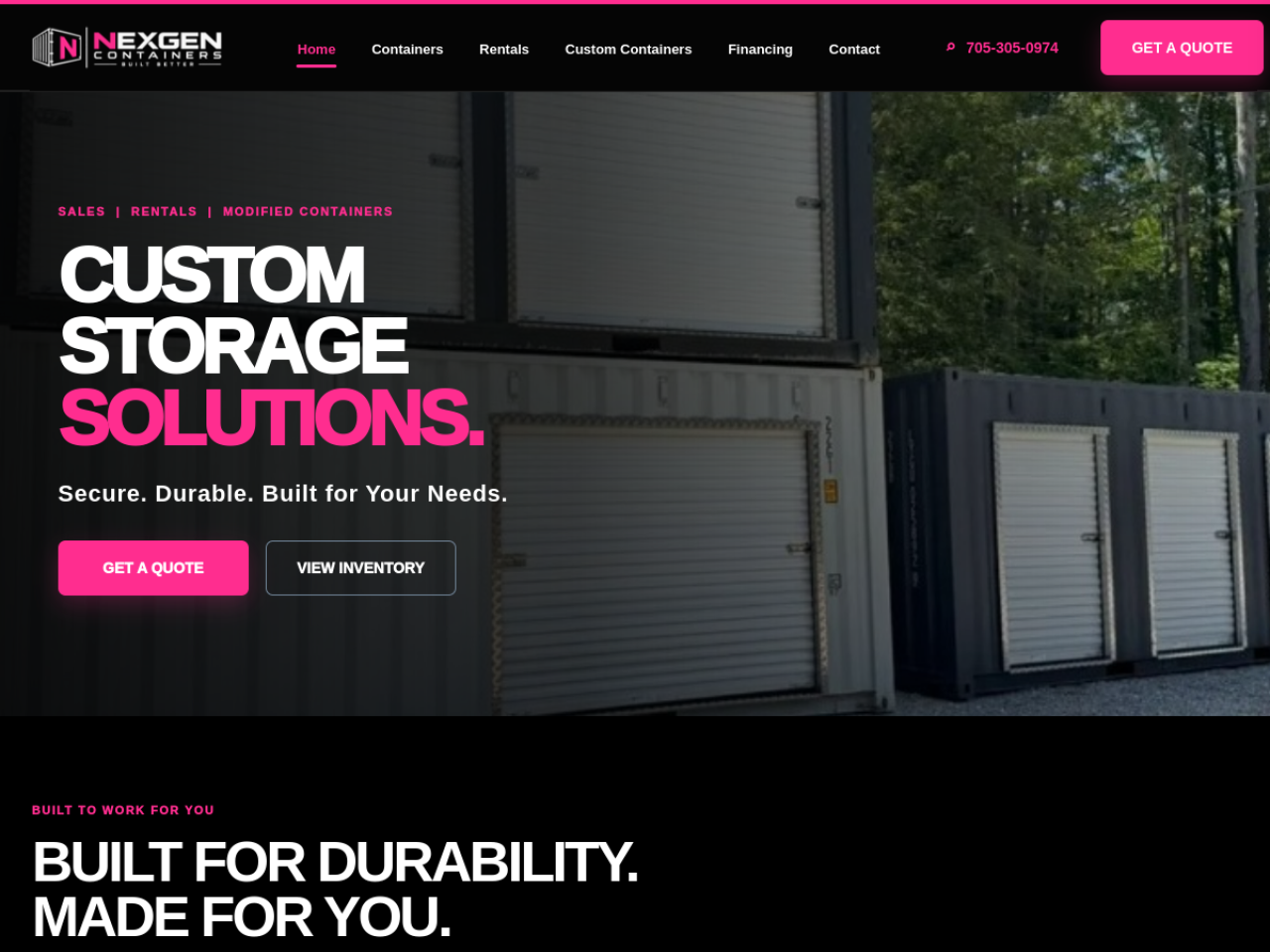 NexGen Containers website